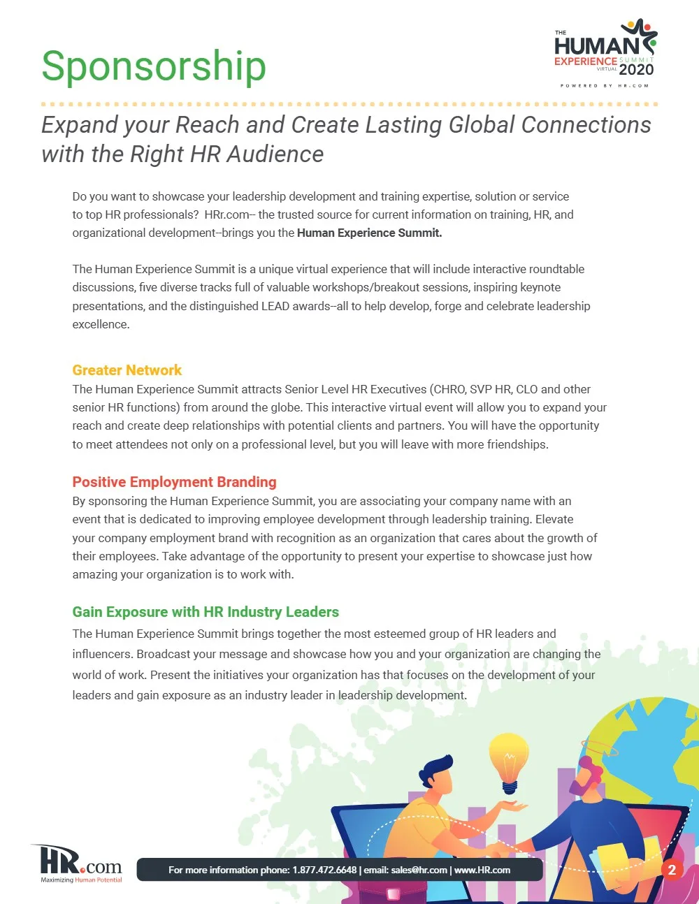 Human Experience Summit brochure, sponsorship page (opens the PDF in a new tab)