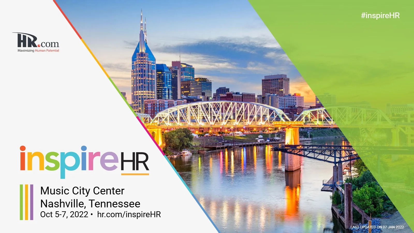 InspireHR 2022 brochure cover: Music City Center, Nashville, Tennessee (opens the PDF in a new tab)
